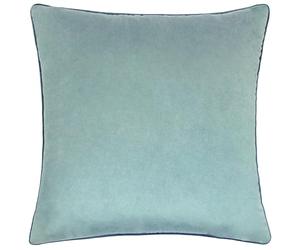 furn. Meridian Polyester Filled Cushion - Luxury Contrast Piped Velvet Decorative Pillow (Mineral/Teal - 45x45cm)