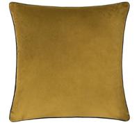 furn. Meridian Polyester Filled Cushion - Luxury Contrast Piped Velvet Decorative Pillow (Moss/Charcoal - 45x45cm)