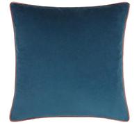 furn. Meridian Polyester Filled Cushion (Petrol/Blush - 55 x 55cm) | Soft velvet cushion with contrast piping and polyester filling. 55 x 55cm. Ready to style.
