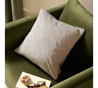 furn. Meridian Cushion Cover - Luxury Contrast Piped Velvet Decorative Case (Dove/Charcoal - 45x45cm)