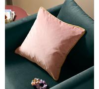furn. Meridian Cushion Cover - Luxury Contrast Piped Velvet Decorative Case (Blush/Gold - 45x45cm)