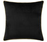furn. Meridian Velvet Cushion Cover with Feather Rich Filled Inner Pad - Luxury Piped Design (Black/Gold, 55 x 55 cm)