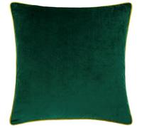 furn. Meridian Velvet Cushion Cover with Feather Rich Filled Inner Pad - Luxury Piped Design (Emerald/Moss, 55 x 55 cm)