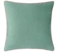 furn. Meridian Velvet Cushion Cover with Feather Rich Filled Inner Pad - Luxury Piped Design (Mineral/Blush, 55 x 55 cm)