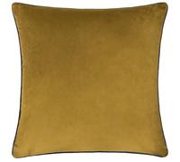 furn. Meridian Velvet Cushion Cover with Feather Rich Filled Inner Pad - Luxury Piped Design (Moss/Charcoal, 55 x 55 cm)