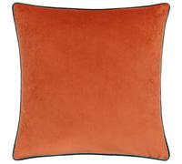 furn. Meridian Velvet Cushion Cover with Feather Rich Filled Inner Pad - Luxury Piped Design (Tiger/Teal, 55 x 55 cm)