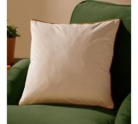 furn. Meridian Polyester Filled Cushion - Luxury Contrast Piped Velvet Decorative Pillow (Ecru/Ginger - 45x45cm)