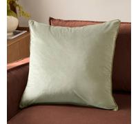 furn. Meridian Polyester Filled Cushion - Luxury Contrast Piped Velvet Decorative Pillow (Green/Sage - 45x45cm)