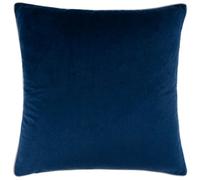 furn. Meridian Polyester Filled Cushion - Luxury Contrast Piped Velvet Decorative Pillow (Navy/Silver - 45x45cm)