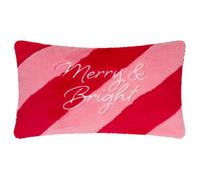 furn. Merry and Bright Fur Polyester Filled Cushion (Red - 30x50cm)