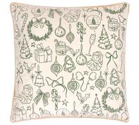 furn. Merry Christmas Cushion Cover (Ecru - 45x45cm)