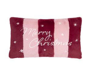 furn. Merry Christmas Fur Feather Filled Cushion (Pink - 30x50cm)