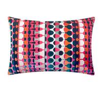 furn. Metro Abstract Feather Filled Cushion (Multicolour - 40x60cm) | Geometric velvet jacquard cushion with an abstract design and feather filling