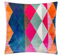 furn. Metro Harlequin Cushion Cover - Geometric Velvet Jacquard Decorative Case (Multicolour - 50x50cm)