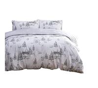 Furn. Midwinter Toile Super King Duvet Cover Set Cotton Polyester Snow