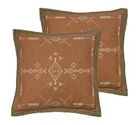 furn. Mini Inka Polyester Filled Cushions (Twin Pack), Cotton, Terracotta