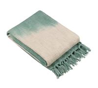 Furn Throw Mizu Enzyme-Washed Slub Dip-Dye Tasselled Green 130 x 170 cm