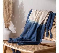 furn. Mizu Dip-Dye Tasselled 100% Cotton Throw