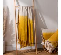 furn. Mizu Dip-Dye Tasselled 100% Cotton Throw