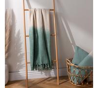 furn. Mizu Dip-Dye Tasselled 100% Cotton Throw