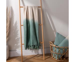 furn. Mizu Dip-Dye Tasselled 100% Cotton Throw