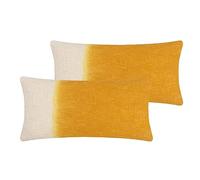 furn. Mizu Rectangular Feather Filled Cushions Twin Pack,Ochre,30 x 65cm