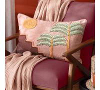furn. Moloko Embroidered 100% Cotton Tropical Cushion