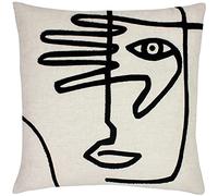 furn. Mono Face Cushion Cover, Linen, 50 x 50cm, Monochrome