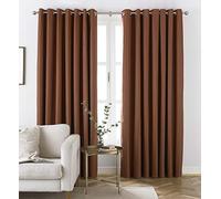 furn. Moon Eyelet Blackout Curtains, 3-Pass Blackout, Polyester, Burnt Orange, 117cm width x 137 cm drop (46" x 54" inches)