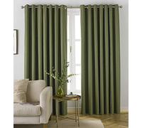 furn. Moon Eyelet Blackout Curtains, Khaki, 229 x 183cm