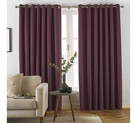 furn. Moon Eyelet Blackout Curtains, Polyester, Berry, 168 x 137cm