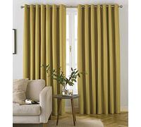 furn. Moon Eyelet Blackout Curtains, Polyester, Ochre, 168 x 137cm