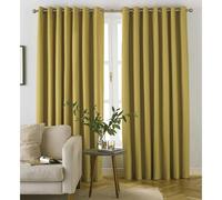Furn Moon Eyelet Curtains - Ochre Yellow - One Size - Ochre Yellow - 100% Polyester
