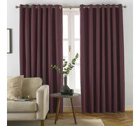 Furn Moon Eyelet Curtains - Red - 66in x 54in - Red - 100% Polyester