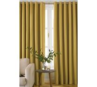 Furn Moon Premium Thermal Blackout Eyelet Curtains In Yellow Yellow