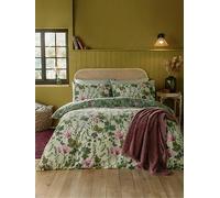 furn. Mystic Berry Duvet Cover Set - Reversible Cotton Blend Botanical Floral Bedding (Green - King)