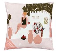furn. Nalani Riad Feather Filled Cushion, Polyester, Sand