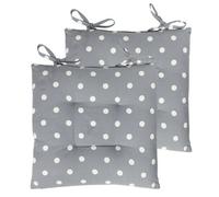 Furn. Natural Polka Dots Indoor Square Seat Pad, Pair Of 2 (L)17Cm X (W)43Cm