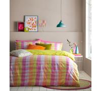 Furn. Neola Abstract Striped Reversible Duvet Cover Set, King, Pink