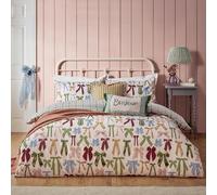 Furn Duvet Cover Set Noortje Bows - Reversible Parisian Style - Silk Pink (Single)