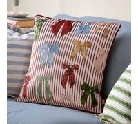 Furn Noortje Bows Piped Polyester Filled Cushion | Size: 45 cm x 45 cm Furn Multicolor 45 cm x 45 cm