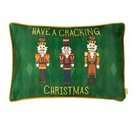 furn. Nutcracker Cracking Christmas Cushion Cover, Green