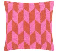 furn. Olsen Cushion Cover - Geometric Soft Feather Yarn Retro Decorative Case (Pink Pop - 45x45cm)
