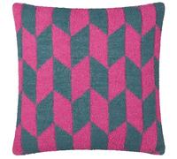 furn. Olsen Feather Filled Cushion - Geometric Soft Feather Yarn Retro Decorative Pillow (Retro Pink - 45x45cm)