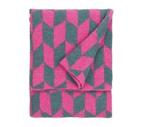 furn. Olsen Feather Yarn Throw - Soft Geometric Double Sided Blanket (Retro Pink - 130x180cm)