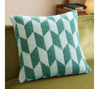 furn. Olsen Polyester Filled Cushion - Geometric Soft Feather Yarn Retro Decorative Pillow (Good For You Green - 45x45cm)