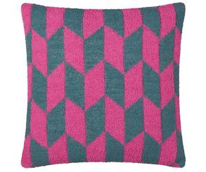 furn. Olsen Polyester Filled Cushion - Geometric Soft Feather Yarn Retro Decorative Pillow (Retro Pink - 45x45cm)