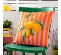 furn. Oranges Striped Polyester Filled Outdoor Cushion, Orange