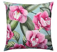 Evans Lichfield Orchids Outdoor Cushion Cover, Duck Egg, 43 x 43cm
