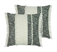furn. Otto Polyester Filled Cushions (Twin Pack), Cotton, Black/Natural